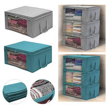 Non-Woven Fabric Clothing Storage Bag Folding Storage Box Clear Window Zipper Case Clothes Organizer  49x36x21cm 1/3pcs  2024 - buy cheap