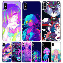 Neon oni menina anime caso de telefone para o iphone 13 12 11 pro max 6x8 6s 7 plus xs xr mini 5S se 7 p 6p padrão capa coque 2024 - compre barato