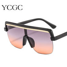 2020 Flat Top Oversize Square Sunglasses Women Fashion Retro Gradient Sun Glasses Men Blue Big Frame Vintage Eyewear UV400 2024 - buy cheap
