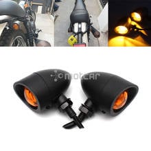 Metal Black Amber Lens Motorcycle Turn Signal Light Indicator Amber Lamp For Harley Chopper Bobber CAFE RACER Suzuki Yamaha 2024 - buy cheap