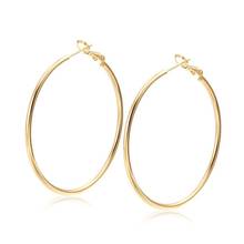 MxGxFam 50mm Smooth Circle Hoop Earrings For Women  Gold Color 18 k Classical Jewelry 2019 New Design Good Quality 2024 - buy cheap