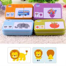 Baby Fruit Animal Cognition Cards Chinese English Learning Puzzles Education Toy New 2024 - buy cheap