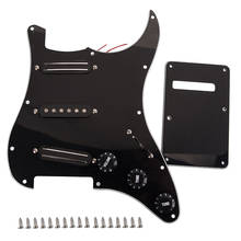 Black 3-Ply Sss Dual Rail Pickups Loaded Prewired Guitar Pickguards For 11 Hole Electric Guitar 2024 - buy cheap