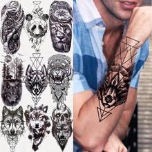 Tatuajes Temporales para niños, hombres y mujeres, Panda, tigre, esqueleto, pegatina de Bosque Negro, Tatuaje falso 2024 - compra barato