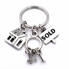 Creative Sold House Key Chain Keychain Antique Silver Color Metal Charms Keychains Real Estate Agent Keyholder Accessories Gift 2024 - buy cheap