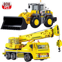 Technical Ideas Engineering Car Series Building Block Dump Truck Excavator Crane Road Roller Bricks Toys Birthday Gift For Boy 2024 - buy cheap