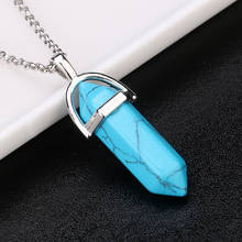 1pcs Natural Crystal Amethyst Pendant Quartz Stone Hexagonal Point Pendulum Column Jewelry couple Decorating Fashion DIY Gifts 2024 - buy cheap