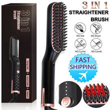 3 in 1 Multifunctional Hair Straightener Comb Brush Beard Straightening Men&Women Ceramic Electric Hot Comb Hair Quick Styler 2024 - buy cheap