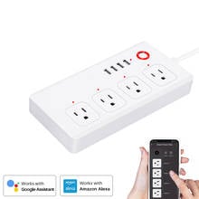 Wifi Tuya Electric Socket Timer US Plug Wireless Remote Control With 4 Outlets 4 USB Ports Work With Google Home/Alexa 2024 - buy cheap