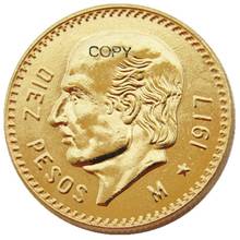 1917 Mexico 10 Pesos Gold Plated copy coin 2024 - buy cheap
