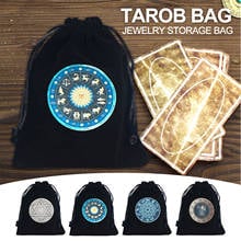 Flannel Light Soft Tarot Card Storage Bag, Artificial Silk Screen Process Drawstring Bag Mini Jewelry Drawstring Packing Bag 2024 - buy cheap