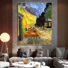 Vincent Van Gogh De Cafe Terrace At Night Poster Art Giclée Pintado À Mão Pintura A Óleo Da Lona Arte Da Parede Para Sala de estar sala de Decoração Para Casa 2024 - compre barato
