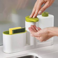Кухонные принадлежности для ванной комнаты с дозатором для жидкого мыла для хранения коробка WithTank Чистящая губка, щетка держатель стойки кухонные гаджеты 2024 - купить недорого
