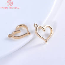 10PCS 15.5x12.5MM 24K Champagne Gold Color Plated Brass Hearts Charms Pendants High Quality Diy Jewelry Accessories 2024 - buy cheap