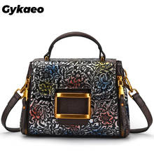 Gykaeo Embossed Flower Small Tote Bags Handbags Women Famous Brands Casual Shoulder Bag Ladies Floral Genuine Leather Tote Bags 2024 - buy cheap