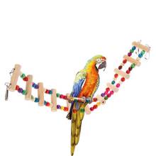 Бесплатная доставка, 4 размера красочные попугая птица деревянная лестница подъем канатной хомяк игрушечная веревка попугай укусов портупея попугай товары для дома 2024 - купить недорого