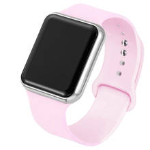 Relógio de pulso esportivo casual feminino e masculino, relógio de silicone led rosa fofo, digital, relógio de pulso esportivo para crianças, bayan kol saati, novo, 2021 2024 - compre barato