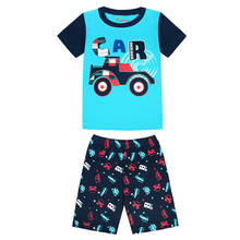 Summer Baby Cartoon Car Cute Pajamas Kids Short Sleeve T Shirt+Shorts 2pcs Sets Boys Pijamas Girls Sleepwear Children Nightwear  2024 - buy cheap