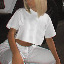 Mulheres de manga curta casual solta camiseta mulher colheita curto topos verão tshirt streetwear feminina camiseta 2024 - compre barato