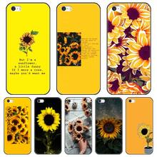 Funda de teléfono para iPhone 4 4S 5 5C 5S SE girasol amarillo flor Floral negro citas de silicona para Apple iPhone 4 5 S 2024 - compra barato