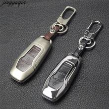 Remoto 3 Botões de liga de Zinco + Couro Car Key Case Capa Para Ford Mondeo Foco Fiesta Ecosport Chave Dobrável Inteligente kuga 2024 - compre barato