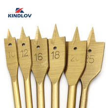 KINDLOV-Juego de brocas de 10mm-25mm, perforadora plana de acero al carbono, chapada en titanio, herramientas manuales para carpintería, 6 unids/set 2024 - compra barato