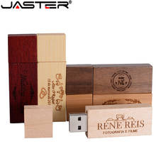 JASTER-unidad flash usb de madera personalizada, pendrive con caja, 64gb, 32gb, 16gb, 4gb, regalo personal 2024 - compra barato