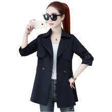 Spring Short Women's Windbreakers Coat 2021 New Spring Autumn Women Trench Coat Double-Breasted Fashion Lady Coat Outerwear Tide 2024 - buy cheap