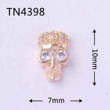 10pcs/lot TN4398 Halloween Skull Zircon Nail Art Crystals Rhinestones jewelry supplies nails accessories decorations charms 2024 - buy cheap