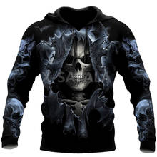 Trippy Black Skull Head 3D Print Spring Autumn Hoodie Man Women Harajuku Outwear Zipper Pullover Sweatshirt Casual Unisex-10 2024 - buy cheap