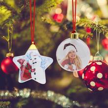 Рождественское Прозрачное пластиковое украшение в виде пятиконечной звезды для украшения рождественской елки, подвесное украшение для дома, вечерние подарки для детей 2024 - купить недорого
