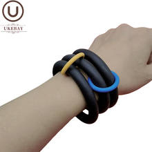 UKEBAY-brazaletes de goma hechos a mano para mujer, pulsera de cadena negra Simple, joyería gótica, accesorios de fiesta, regalos 2024 - compra barato