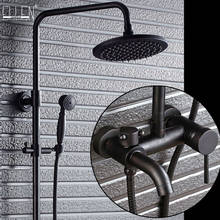 ELLEN Black Bathroom Shower Set Bath Rainfall Shower Faucets with Mixer Tap Shower Faucet Shower Set Mixer ELS4006B 2024 - buy cheap