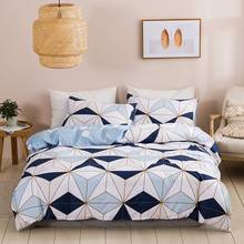 Blue Duvet Cover Set with Pillowcase Geometric Fashion Home Bedding Cover Sets Pink Soft Bedclothes Single Twin Queen King Size 2024 - buy cheap