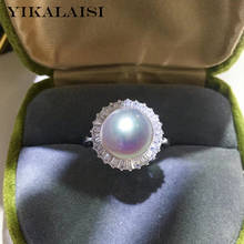 Yikalaisi 925 joia feminina, anéis de prata esterlina 8-9mm oblato de água doce natural, anéis com pérolas 2021 novo atacado 2024 - compre barato