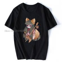 Camiseta de verano para hombre, camiseta de diseño de dibujos animados de zorro misterioso, camisetas de algodón de manga corta, Tops de calle Harajuku 2024 - compra barato