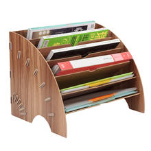 Creative Fan shaped file data shelf office desktop multi layer storage rack Eco-friendly wood home living room organizer 2024 - buy cheap