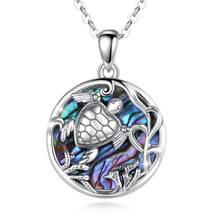 Eudora 925 Sterling Silver Animal tortoise Pendant Mother of Pearl Abalone Shell necklace Jewelry for Women Romantic Gift D018M 2024 - buy cheap