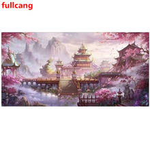 5d diamante bordado paisagem imagem de strass quadrado completo redondo japonês pintura diamante cerejeira flores decoração jx2195 2024 - compre barato