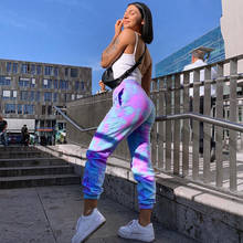 Color Tie-dye Sweatpants Street Women Elastic High Waist Loose  Pants Hip Hop Jogger Casual Trouser Fashion Casual Pants 2024 - buy cheap