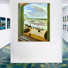 Kawon-arte de pintura a óleo em tela, pôster decorativo para parede de casa e sala de estar, com janela aberta 2024 - compre barato