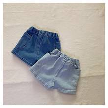 Pantalones cortos de mezclilla para bebé y niña, pantalón corto de algodón elástico, ropa coreana para niño 2021 2024 - compra barato