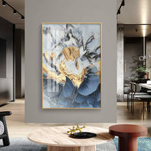 Pintura abstrata dourada de flores, arte de construção, pintura em tela, pôster de parede, fotos modernas para sala de estar, corredor, casa, decoração, quadros 2024 - compre barato