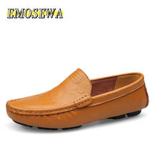 EMOSEWA High Quality Genuine Leather Men Shoes Soft Moccasins Loafers Fashion Brand Men Flats Comfy Driving Shoes Big Size 36~50 2024 - buy cheap