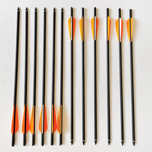 6/12/24Pcs Mix Carbon Crossbow Arrow OD 8.8mm Length 17/20/22 Inches With Orange Arrow Feather For Archery Hunting Shooting 2024 - buy cheap