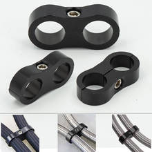 AN6 AN8 AN10 Braided Rubber Hose Line Clamp Aluminum Anodized Line Separator Separator Divider Clamp Kit Black 2024 - buy cheap