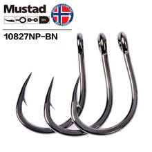 Mustad Norway Origin Deep Sea Fishing Hook Super Power Big Size Jig Live Bait Fish Hooks,1#-12/0#,10827NP-BN 2024 - buy cheap