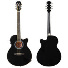 Thin body guitar acoustic electric guitar 6 string 40 inch acoustic guitar full basswood black folk guitar with EQ 2024 - buy cheap