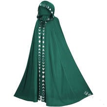 Capa con capucha para mujeres y hombres adultos, traje largo Medieval para Cosplay, fiesta de Halloween, brujería, bata, disfraz, recreación 2024 - compra barato