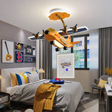 Детский подвесной светильник с самолетом L70 см, декоративные светодиодные подвесные светильники серого и желтого цвета, освещение для детской комнаты, кровати 2024 - купить недорого